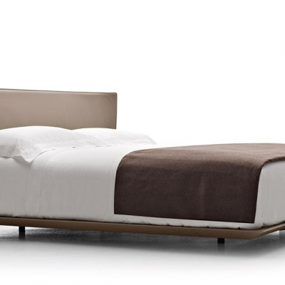 Space-saving Mid-air Illusion Bed Alys Vegetable-tanned Saddle Leather Headboard Bed